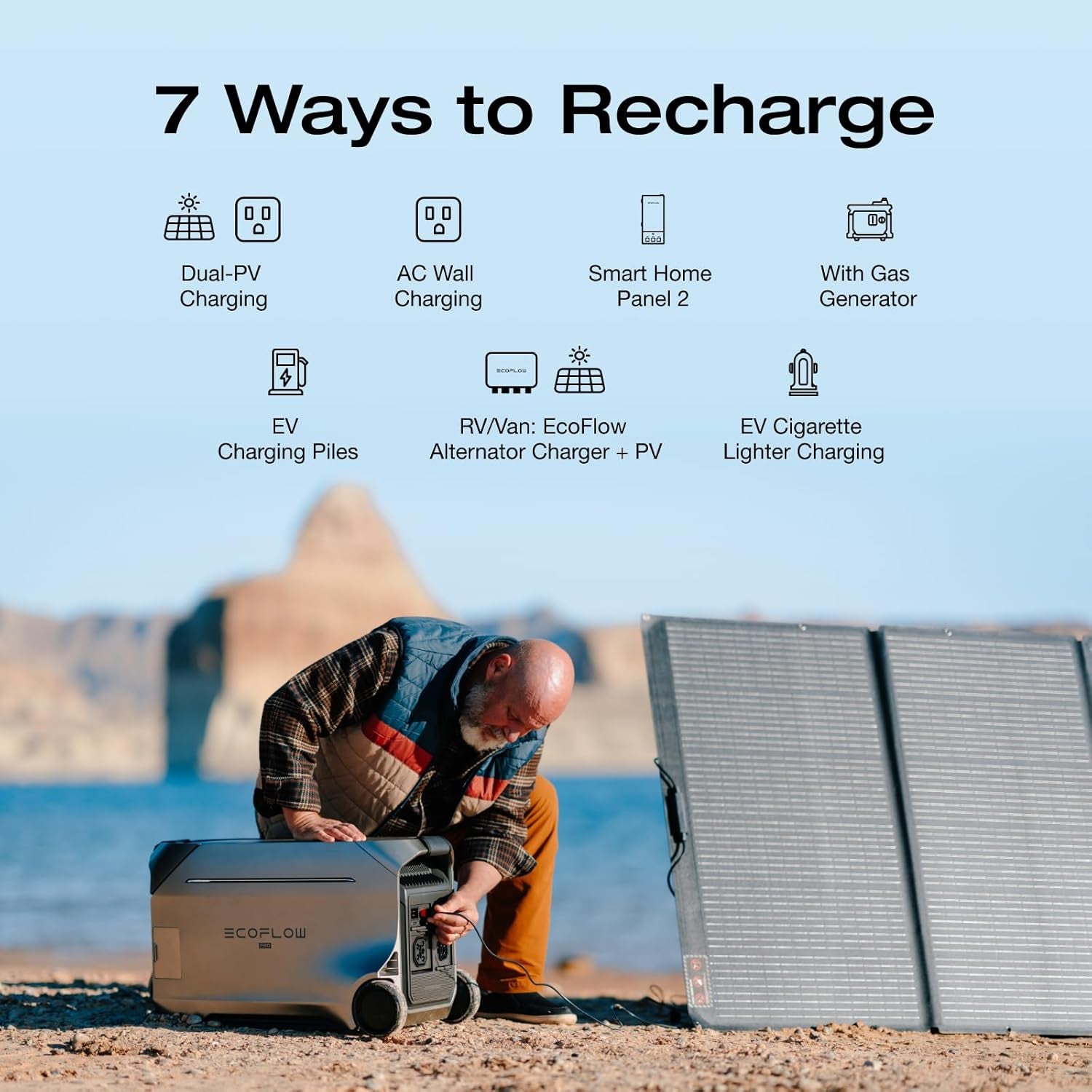 EF ECOFLOW Solar Generator 4096Wh DELTA Pro 3 with 2X400W Portable Panels, 120/240V 4000W AC Output, Solar Generator for Home Use, Camping Accessories, Emergencies, Power Outages, Rvs
