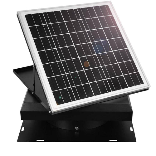 32 Watt Solar Attic Fan with 2500 CFM, Aluminum Shell, Brushless Motor, Hail and Weather Resistance Electric Powered
