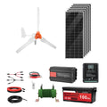 Uimoso 24V 1000W Renewable Energy Kit with Solar Panels and Wind Turbine