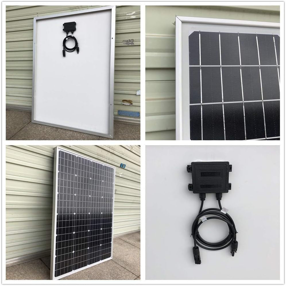 1000W Solar Wind Hybrid Kit 12V Battery Charger: 5Pcs 120W Monocrystalline Solar Panel,400W Wind Turbine Generator,Hybrid MPPT Charge Controller & 1000W Inverter & Brackets
