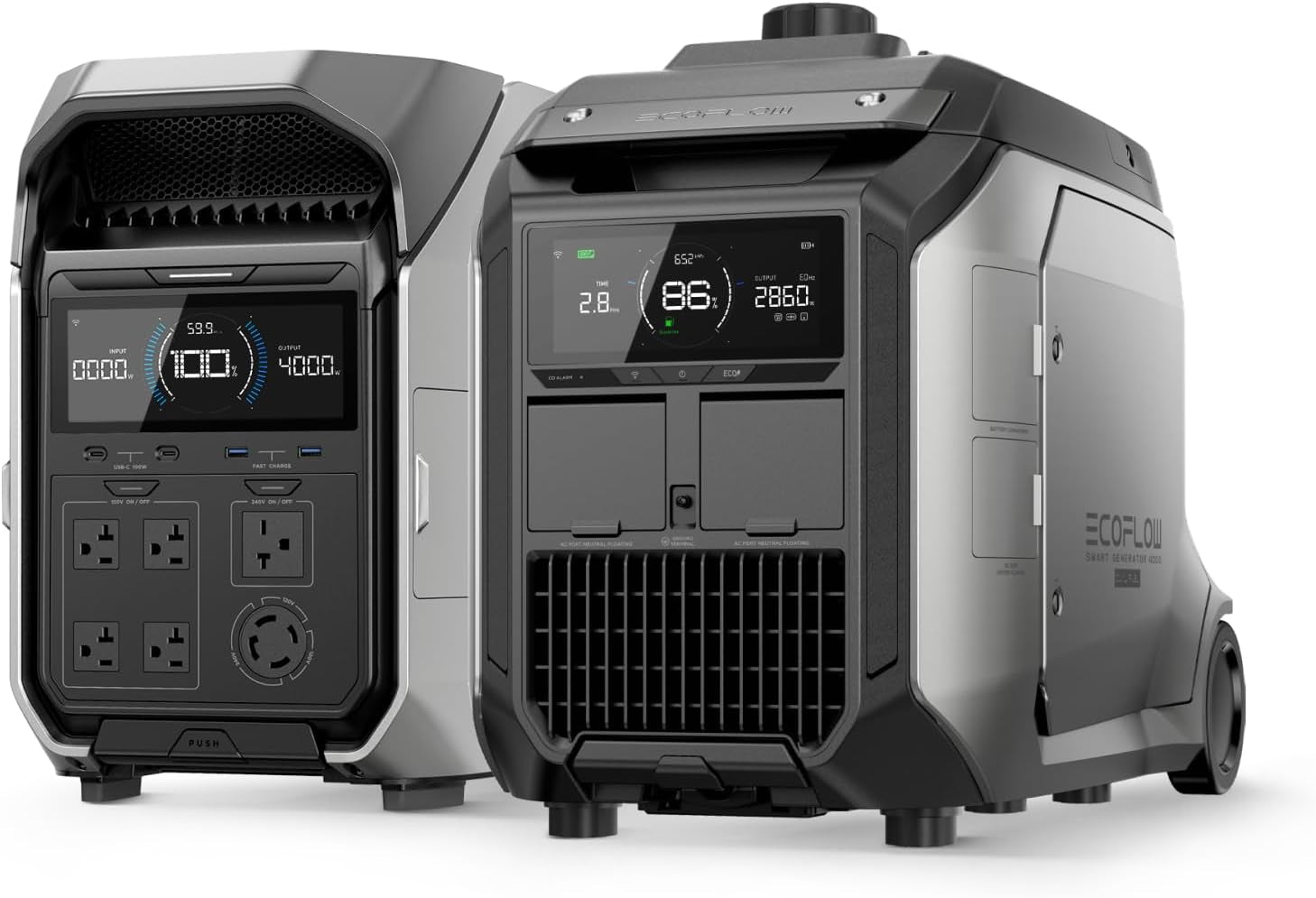 EF ECOFLOW 4096Wh Delta Pro 3 Power Station with 3200W Dual Fuel Generator GE305, Portable Backup Generator for Whole Home Use, Emergency, Rvs
